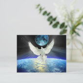 Dove of Peace over Planet Earth Sunrise Briefkaart (Staand voorkant)