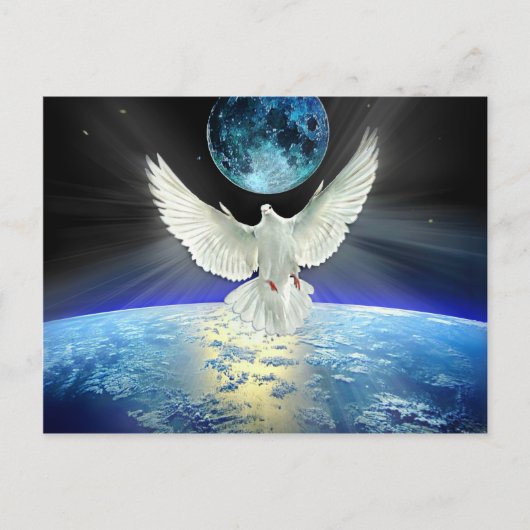 Dove of Peace over Planet Earth Sunrise Briefkaart (Voorkant)