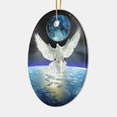 Dove of Peace over Planet Earth Sunrise Keramisch Ornament (Links)