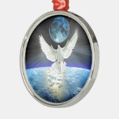 Dove of Peace over Planet Earth Sunrise Metalen Ornament (Links)
