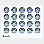 Dove of Peace over Planet Earth Sunrise Ronde Sticker (Vel)