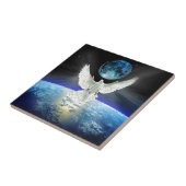 Dove of Peace over Planet Earth Sunrise Tegeltje (Zijkant)