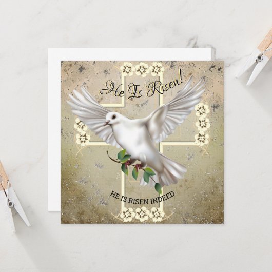 Dove of Peace Pasen Kaart (Voorkant / Achterkant in situ)