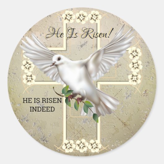 Dove of Peace Pasen Ronde Sticker (Voorkant)