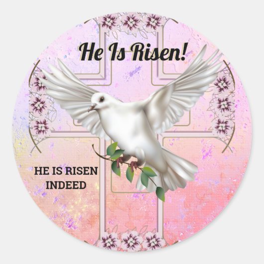 Dove of Peace Pasen Ronde Sticker (Voorkant)