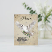 Dove of Peace Personalized Scripture Verse Briefkaart (Staand voorkant)