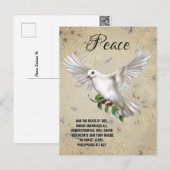 Dove of Peace Personalized Scripture Verse Briefkaart (Voorkant / Achterkant)