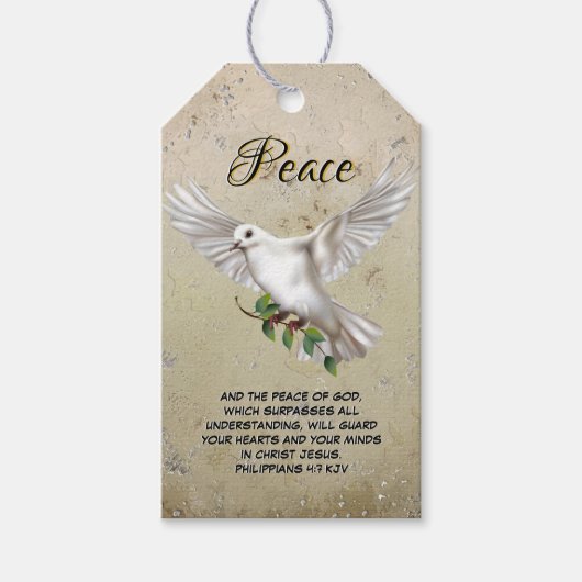 Dove of Peace Personalized Scripture Verse Cadeaulabel (Voorkant)