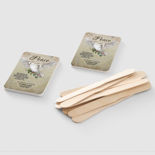 Dove of Peace Personalized Scripture Verse Church Handwaaier (Niet-gemonteerd)