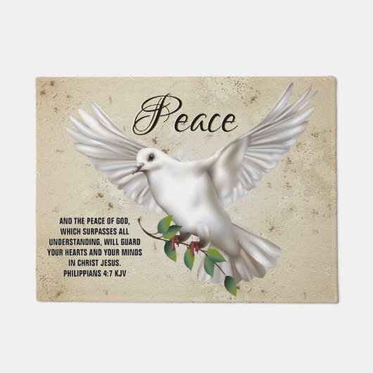 Dove of Peace Personalized Scripture Verse Deurmat (Voorkant)