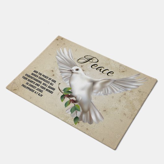 Dove of Peace Personalized Scripture Verse Deurmat (Schuin)