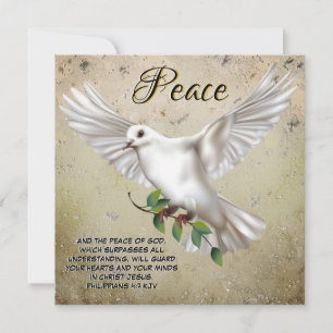 Dove of Peace Personalized Scripture Verse Kaart