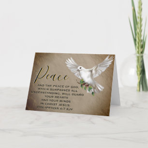Dove of Peace Personalized Scripture Verse Kaart