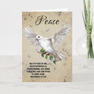 Dove of Peace Personalized Scripture Verse Kaart