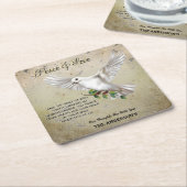 Dove of Peace Personalized Scripture Verse Kartonnen Onderzetters (Schuin)
