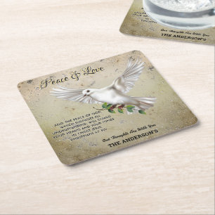 Dove of Peace Personalized Scripture Verse Kartonnen Onderzetters