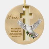 Dove of Peace Personalized Scripture Verse Keramisch Ornament (Voorkant)