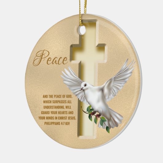 Dove of Peace Personalized Scripture Verse Keramisch Ornament (Links)