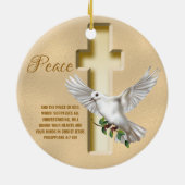 Dove of Peace Personalized Scripture Verse Keramisch Ornament (Achterkant)