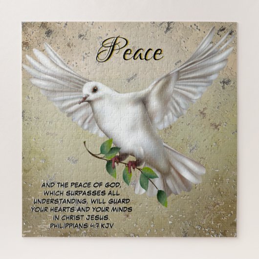 Dove of Peace Personalized Scripture Verse Legpuzzel (Verticaal)