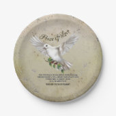 Dove of Peace Personalized Scripture Verse Papieren Bordje (Voorkant)