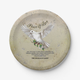 Dove of Peace Personalized Scripture Verse Papieren Bordje