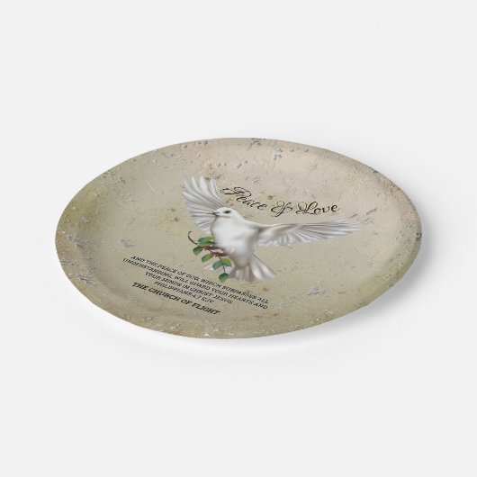 Dove of Peace Personalized Scripture Verse Papieren Bordje (Gekanteld)