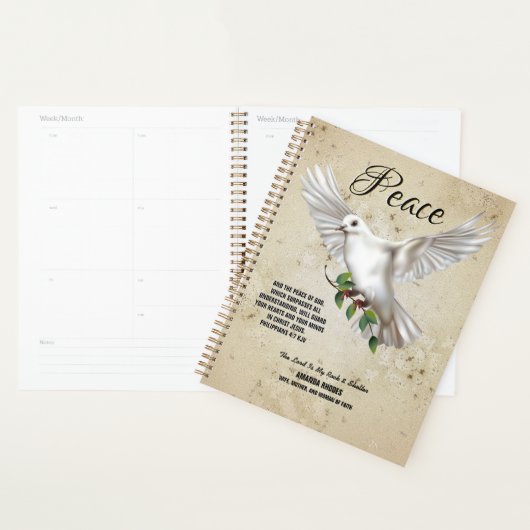 Dove of Peace Personalized Scripture Verse Planner (Display)