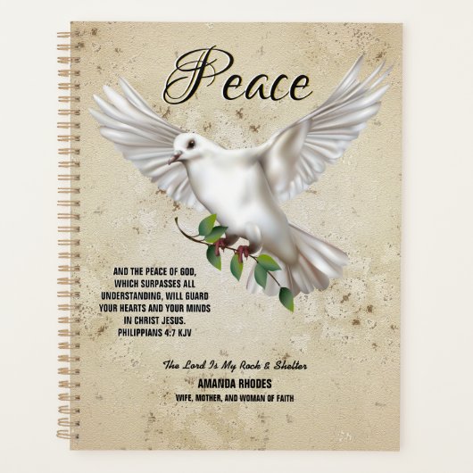 Dove of Peace Personalized Scripture Verse Planner (Voorkant)