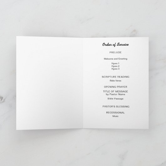 Dove of Peace Personalized Scripture Verse Programma (Binnen)