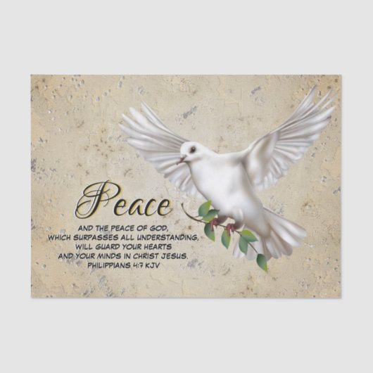 Dove of Peace Personalized Scripture Verse Tissuepapier (Voorkant)