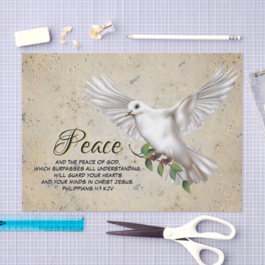 Dove of Peace Personalized Scripture Verse Tissuepapier (Craft)
