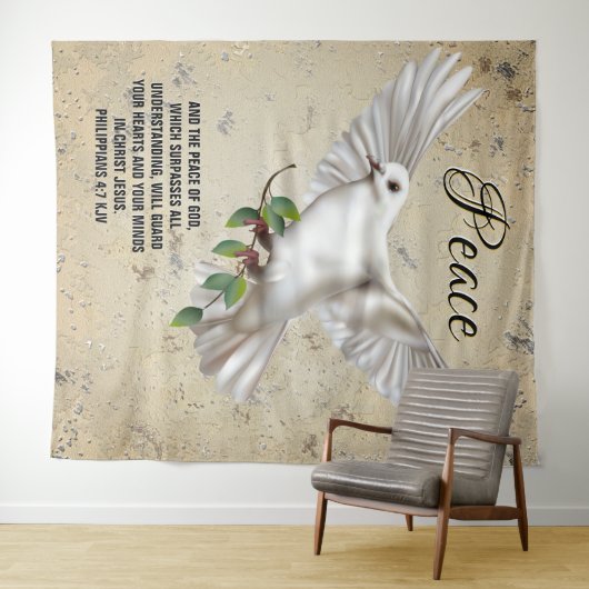 Dove of Peace Personalized Scripture Verse Wandkleed (In Situ (horizontaal))