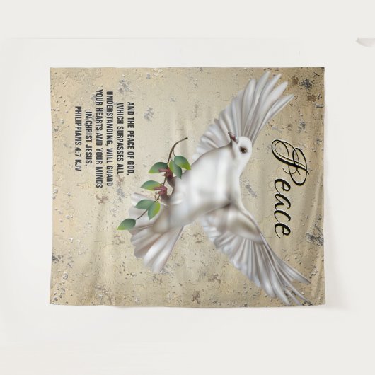 Dove of Peace Personalized Scripture Verse Wandkleed (Voorkant (horizontaal))
