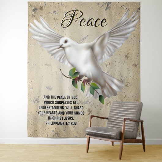 Dove of Peace Personalized Scripture Verse Wandkleed (In situ)