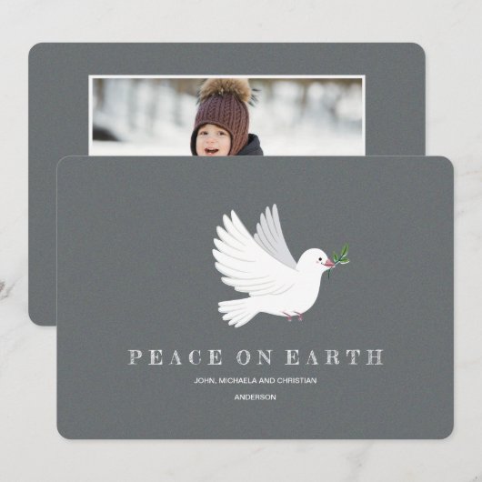 Dove of Peace Photo Holiday Card Kaart (Voorkant / Achterkant)
