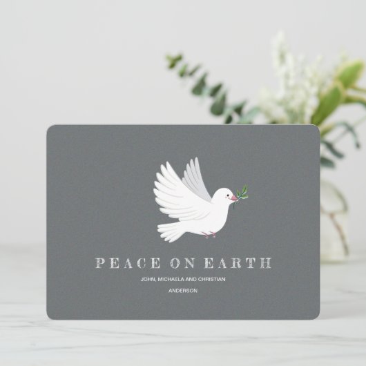 Dove of Peace Photo Holiday Card Kaart (Staand voorkant)
