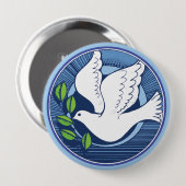 Dove of Peace Ronde Button 4,0 Cm (Voorkant /achterkant)