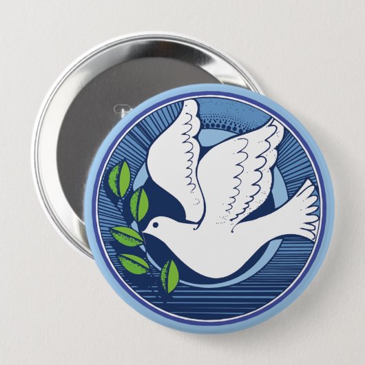 Dove of Peace Ronde Button 4,0 Cm (Voorkant /achterkant)