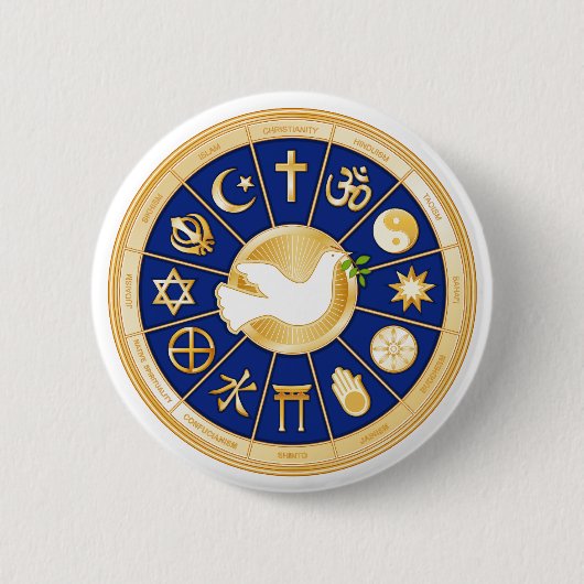 Dove of Peace Ronde Button 5,7 Cm (Voorkant)