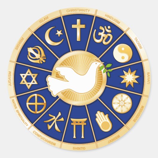 Dove of Peace Round Sticker (Voorkant)