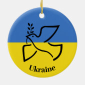 Dove of Peace Ukraine Flag Design Keramisch Ornament (Achterkant)