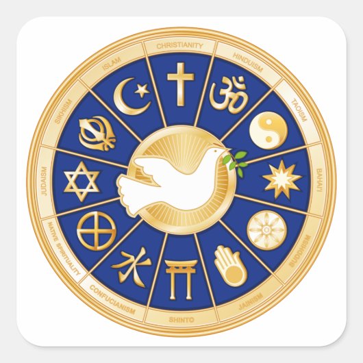 Dove of Peace Vierkante Sticker (Voorkant)