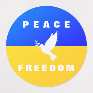 Dove of Peace - vlag van Oekraïne - vrede - vrijh Labels