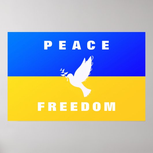 Dove of Peace - vlag van Oekraïne - vrede - vrijhe Poster (Voorkant)
