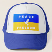 Dove of Peace - vlag van Oekraïne - vrede - vrijhe Trucker Pet (Voorkant)