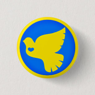 Dove of Peace - vlag van Oekraïne - vrijheid - vr Ronde Button 3,2 Cm