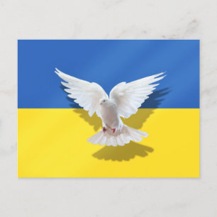 Dove of Peace - vlag van Oekraïne - vrijheid - vre Briefkaart