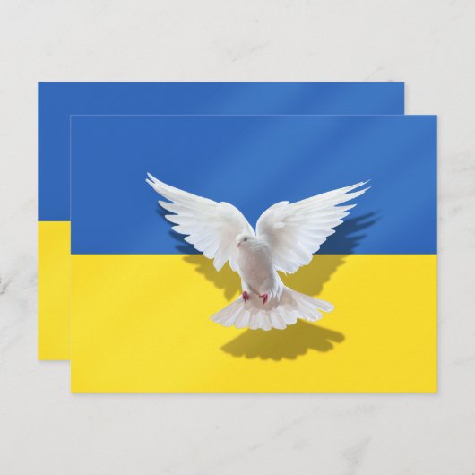 Dove of Peace - vlag van Oekraïne - vrijheid - vre Briefkaart (Voorkant / Achterkant)
