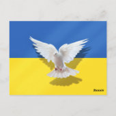 Dove of Peace - vlag van Oekraïne - vrijheid - vre Briefkaart (Achterkant)